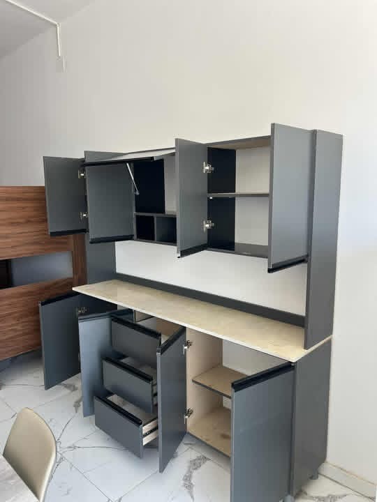 دولاب مطبخ استعمال بسيط ب الرخامه متاعه لوح mdf